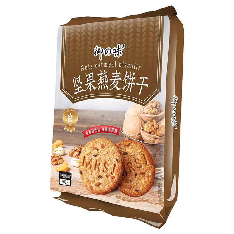 御之味燕麦饼干袋装酥性小饼干坚果抹茶水果味早餐下午茶休闲零食