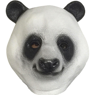 万圣节熊猫头面具全脸大熊猫面罩可爱动物熊猫公仔头罩