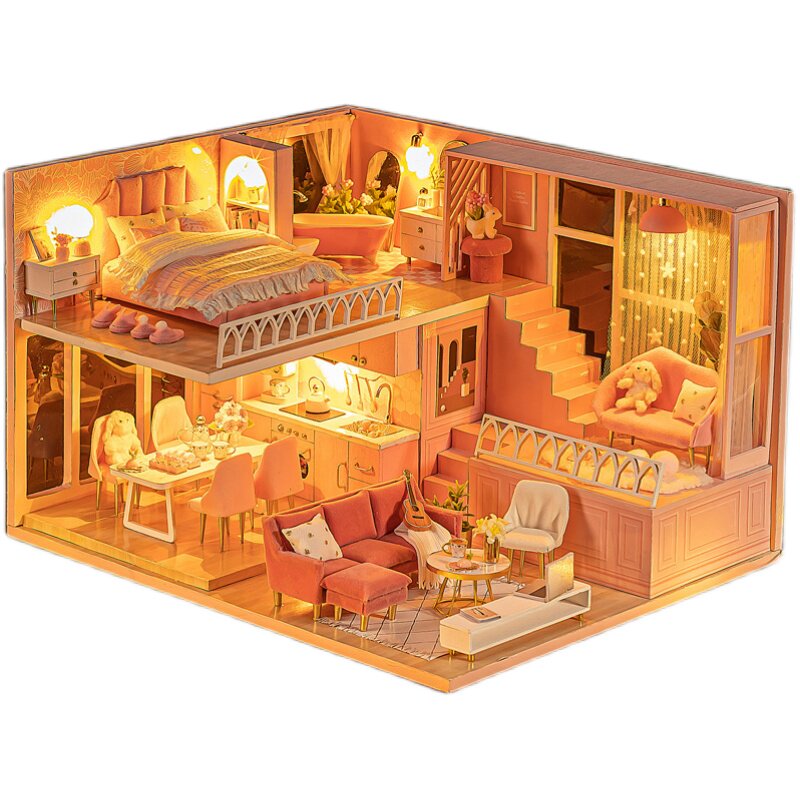 女孩玩具儿童小公主迷你卧室厨房房子娃娃屋梦想豪宅10-12岁 - 贝童谷
