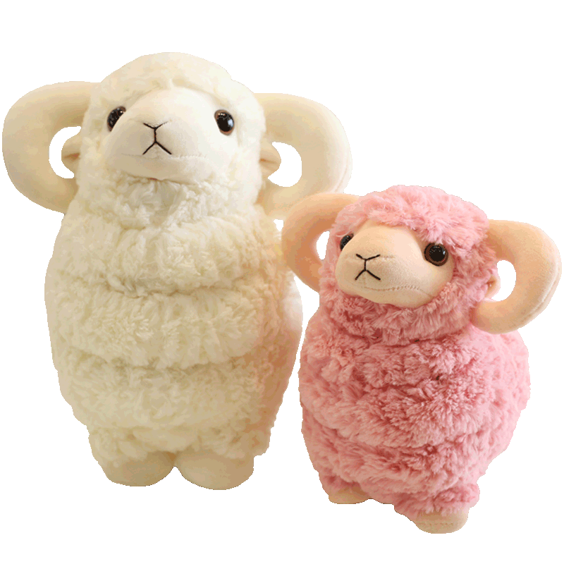 超萌可爱仿真小绵羊公仔小羊玩偶羊驼毛绒玩具娃娃女孩生日礼物女