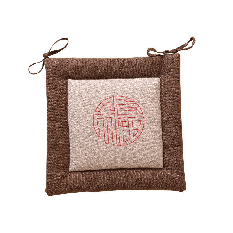 亚麻蒲团方形学生坐垫榻榻米办公椅可拆洗餐厅电脑椅子日式软坐垫