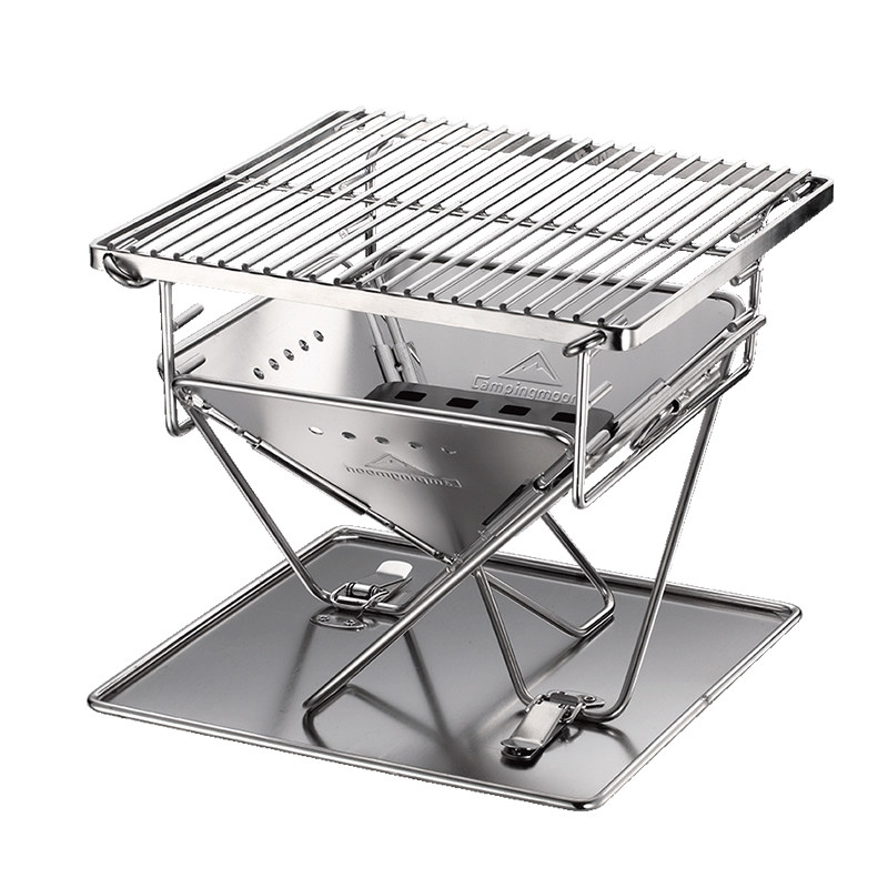 柯曼小型折叠焚火台烧烤炉 不锈钢烤架户外焚烧树支bbq烤箱三人用