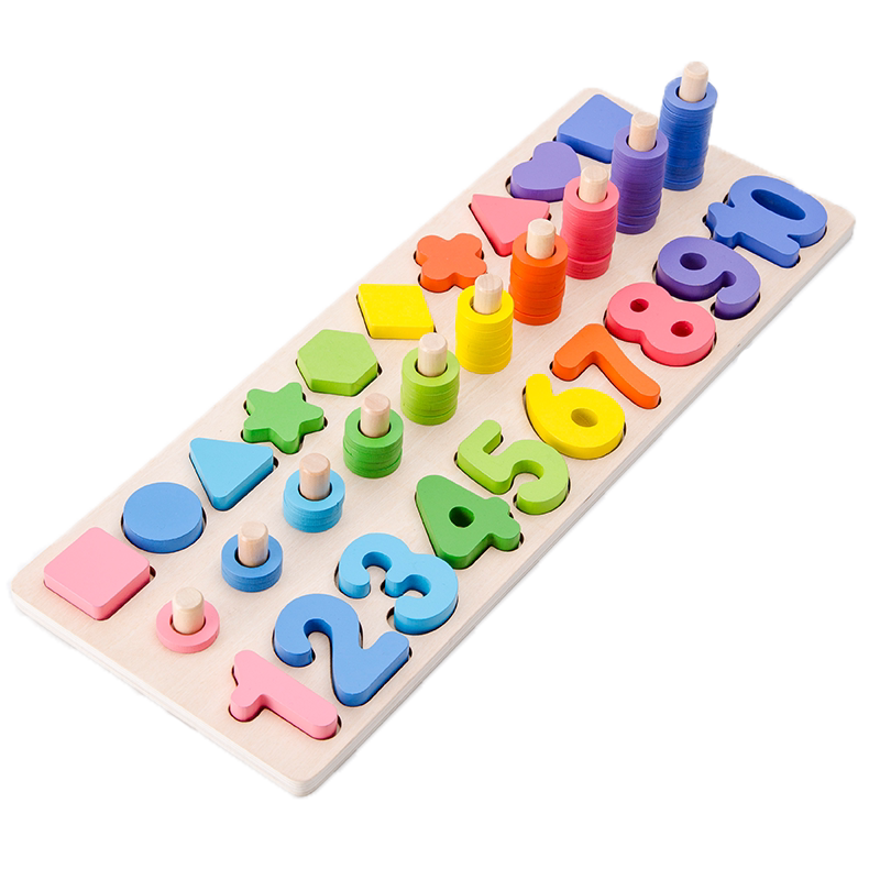 幼儿童早教数字积木拼图 1-2-3岁半宝宝益智力开发男女孩配对玩具