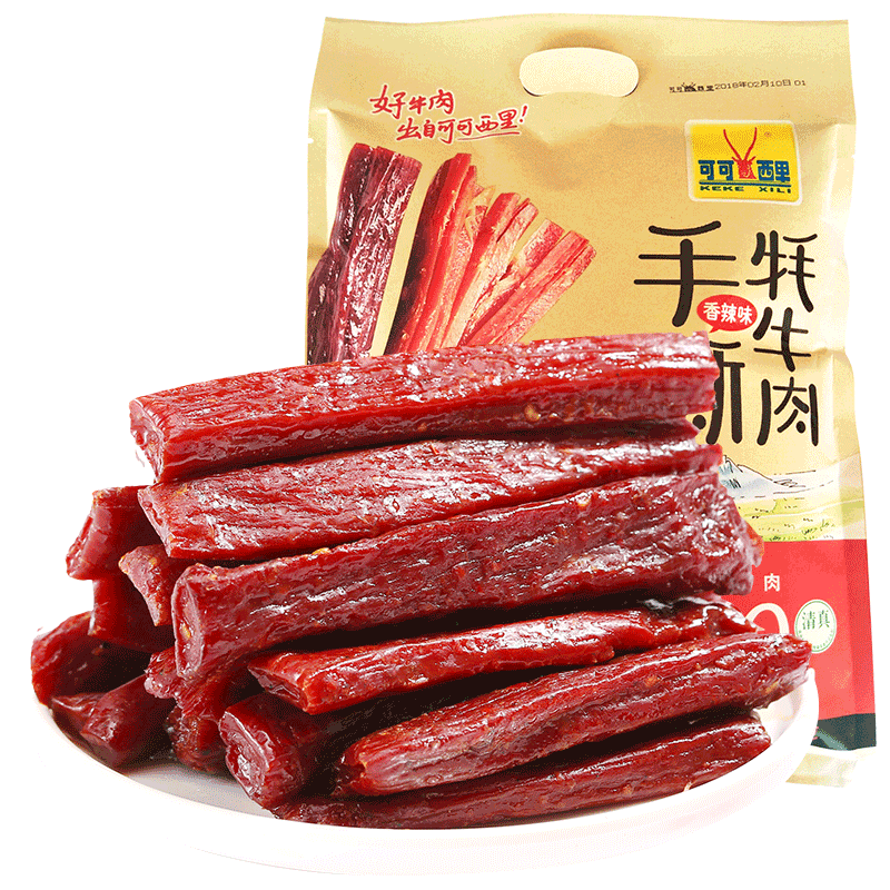 【可可西里】手撕风干牦牛肉干150g香辣五香味青海特产小吃包邮