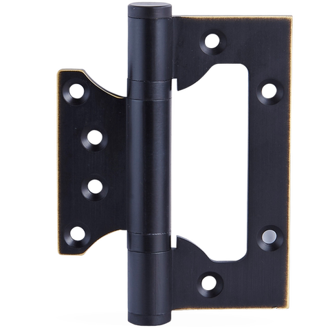 道鲁静音免开槽全铜加厚子母合页木门黑色折页活页铰链4寸1片