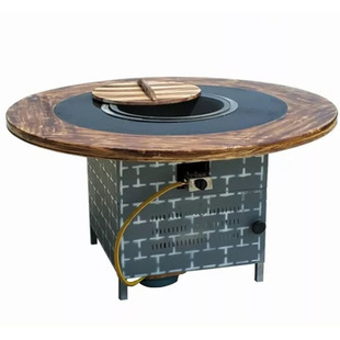 商用燃气大灶台柴火灶天然气大灶台煤气土灶台火锅桌柴火鱼铁锅炖