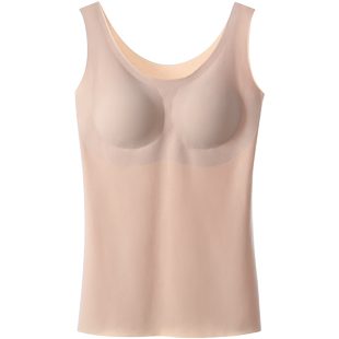 文胸吊带背心带胸垫一体式女冰丝无痕长款bra薄款一片式内衣夏