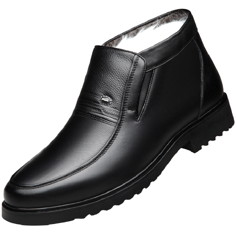 棉鞋男士冬季真皮羊毛商务休闲棉皮鞋男中老年加绒保暖爸爸鞋防滑