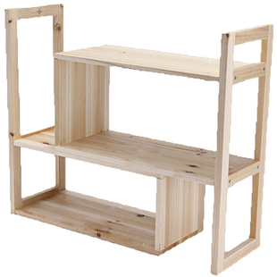 置物架多层飘窗餐桌桌面桌上实木小书架收纳架木架子木质书桌台上 券