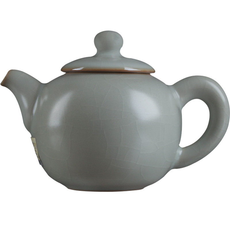 李善明汝窑天青茶壶善款手工壶 景德镇陶瓷茶具功夫泡茶壶玉润壶