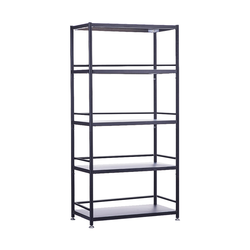 新疆包邮哥黑色厨房置物架落地多层收纳架不锈钢微波炉烤箱架橱柜