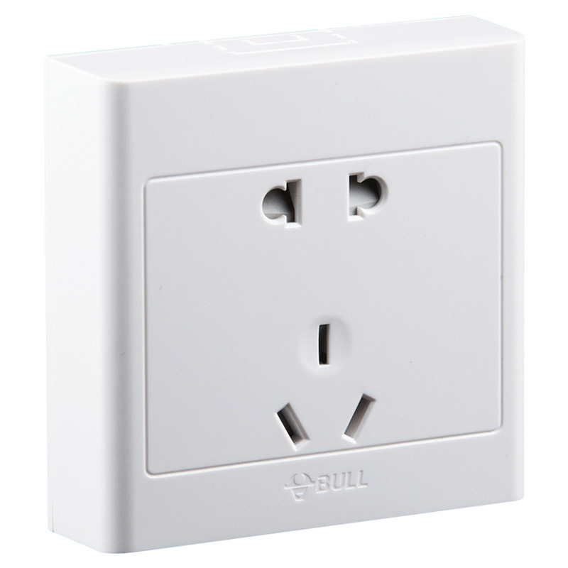 公牛明装插座5五孔家用墙壁明线盒带开关空调16a安面板超薄免打孔