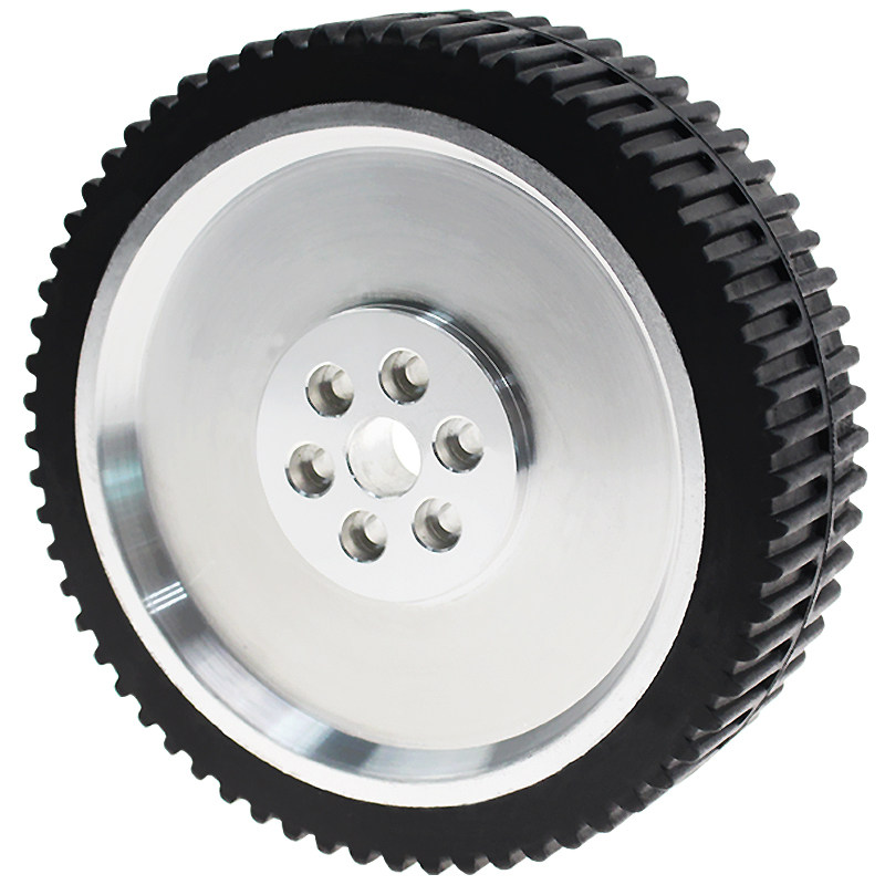 防滑机器人橡胶轮胎agv驱动轮车轮主动轮6寸智能小车轮子150车轮