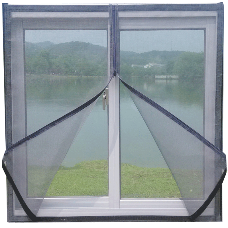 定做防蚊纱窗隐形纱窗纱网防蚊虫网魔术贴拉链简易自装阳台铝合金