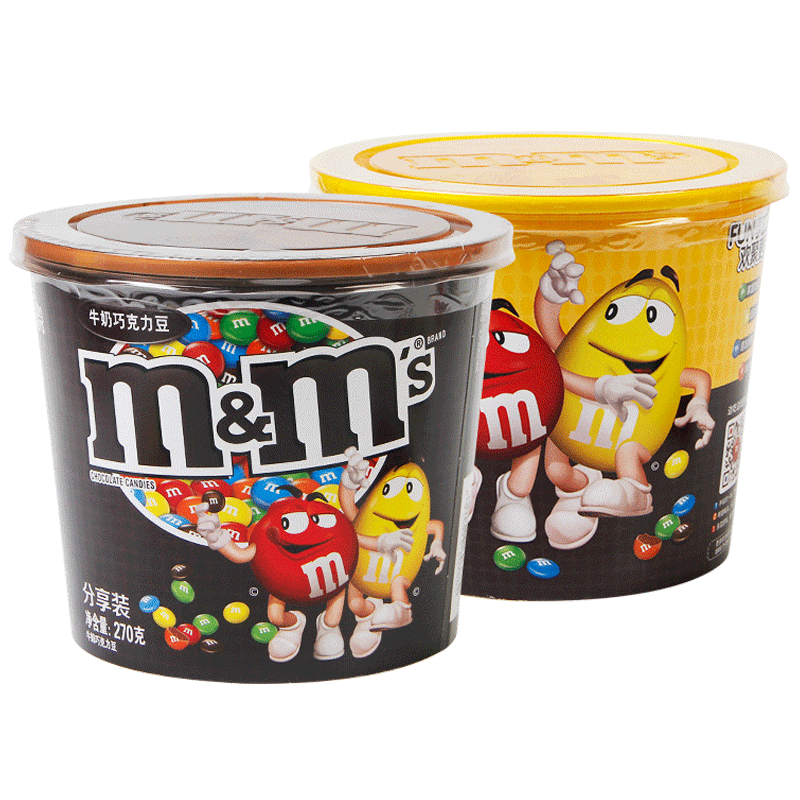 德芙mms妙趣巧克力豆270g花生牛奶混合装m豆巧克力儿童休闲零食品
