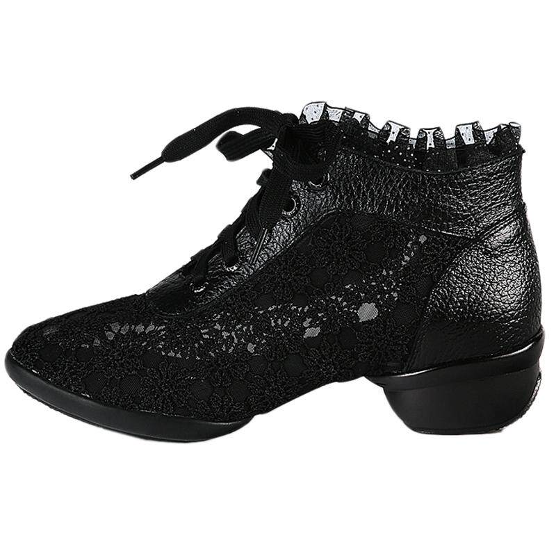 卡路奇广场舞女鞋秋冬新款舞蹈鞋真皮爵士四季水兵软底现代跳舞鞋