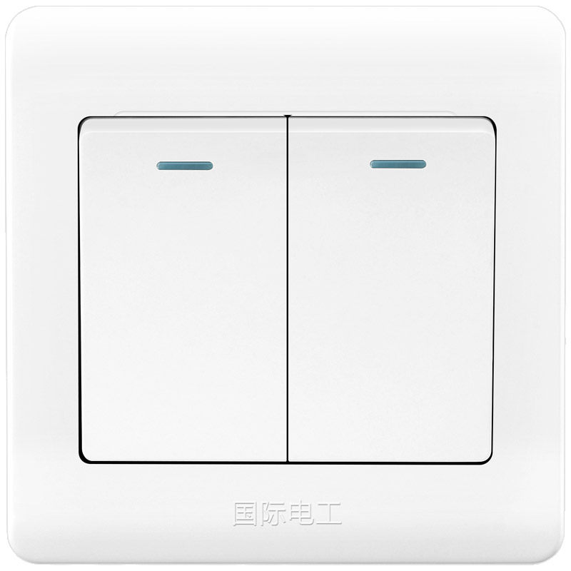 86型开关插座墙壁暗装带面板2双联双开双控单二开两控位家用按钮