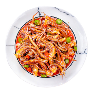 麻辣鱿鱼须开盖即食罐装熟食捞汁小海鲜罐头零食冷冻鱿鱼腿章鱼足