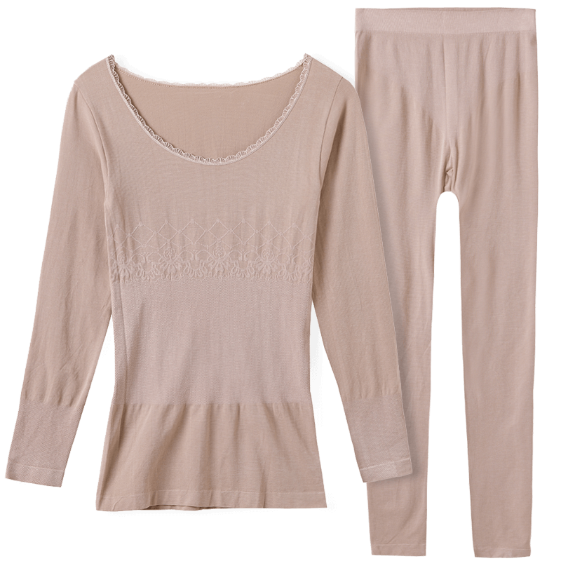 女士秋衣秋裤薄款美体紧身莫代尔线衣线裤保暖内衣女套装棉毛衫冬