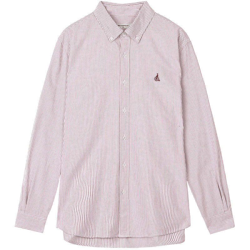 beanpole滨波 秋季新品男士条纹长袖衬衫商务休闲设计感韩版潮流