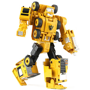 变型车玩具工程车变形合金玩具组合套装挖掘机搅拌车吊车合体模型