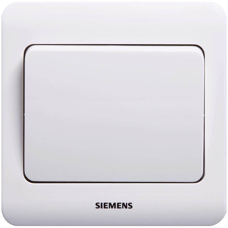 西门子一开单控开关面板远景雅白86型家用墙壁单联照明灯开关暗装