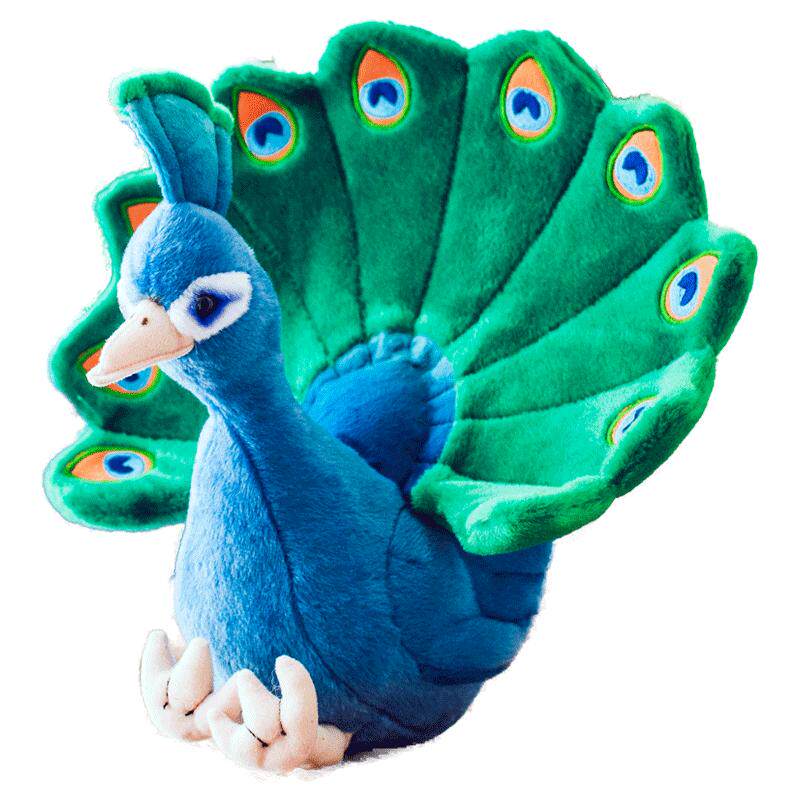 salln孔雀毛绒玩具小鸟公仔仿真动物儿童玩偶布娃娃生日礼物抱枕