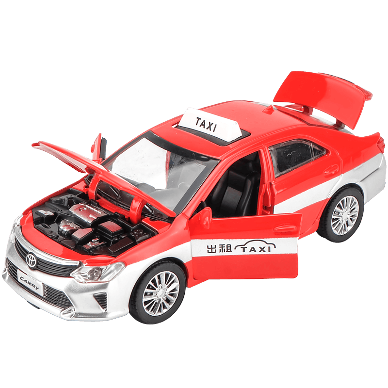 仿真开门出租车模型合金儿童玩具车男孩出租车玩具大众的士小汽车