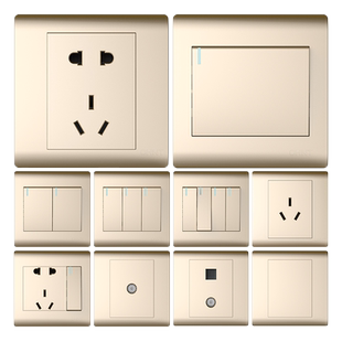 欧奔开关插座86型墙壁家用开关插座面板暗装usb5五孔插座面板多孔