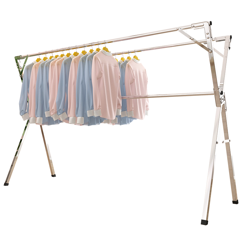 折叠晾衣架落地卧室内家用阳台凉衣杆不锈钢晒架伸缩晒被子神器凉