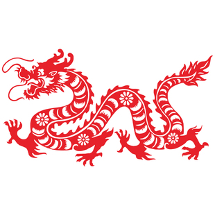 中国特色工艺品龙剪纸即时贴剪纸背胶贴纸龙图案窗花剪纸墙贴