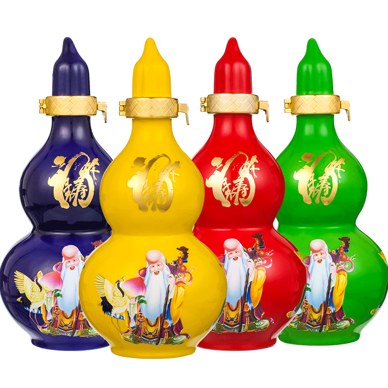 葫芦白酒整箱500ml4瓶装纯粮食酒53度高粱酒福禄寿喜礼品酒礼盒装