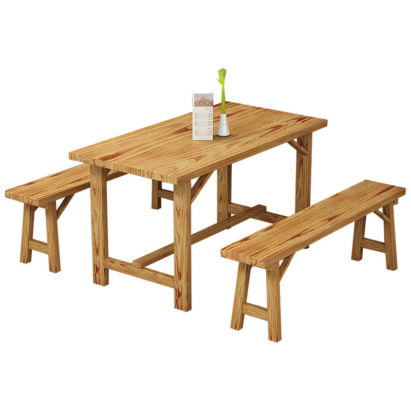 实木快餐桌椅经济型早餐店大排档小吃店面馆专用饭店桌椅组合商用