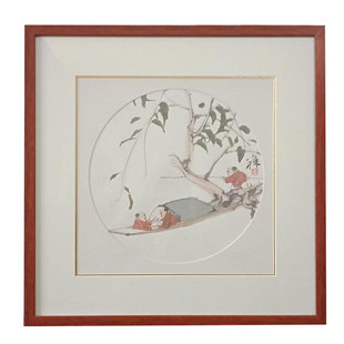 中式国画画框装裱挂墙木色书法装饰画长方形实木定制相框 原价116元