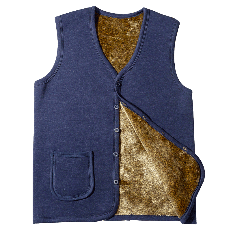 中老年保暖背心男马夹加绒加厚中年老人大码棉坎肩马甲爸爸装冬季