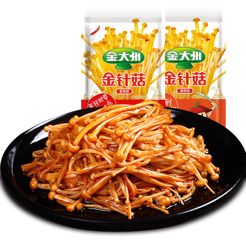 【网红推荐】金大州网红金针菇289g零食小吃金大洲香辣休闲食品