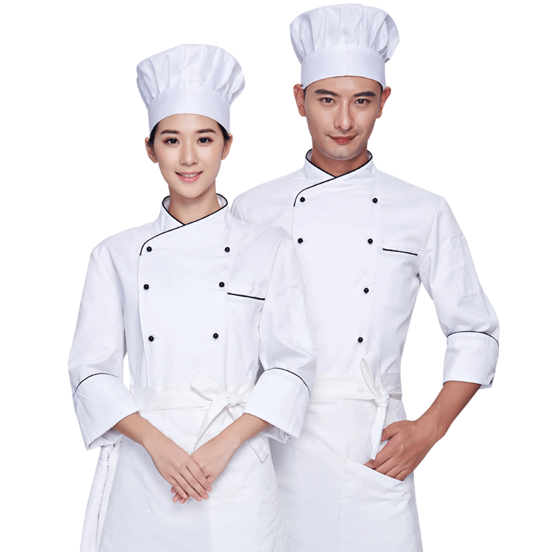 厨师工作服长袖防水冬季酒店餐饮后厨房厨师长高级厨师服加厚男