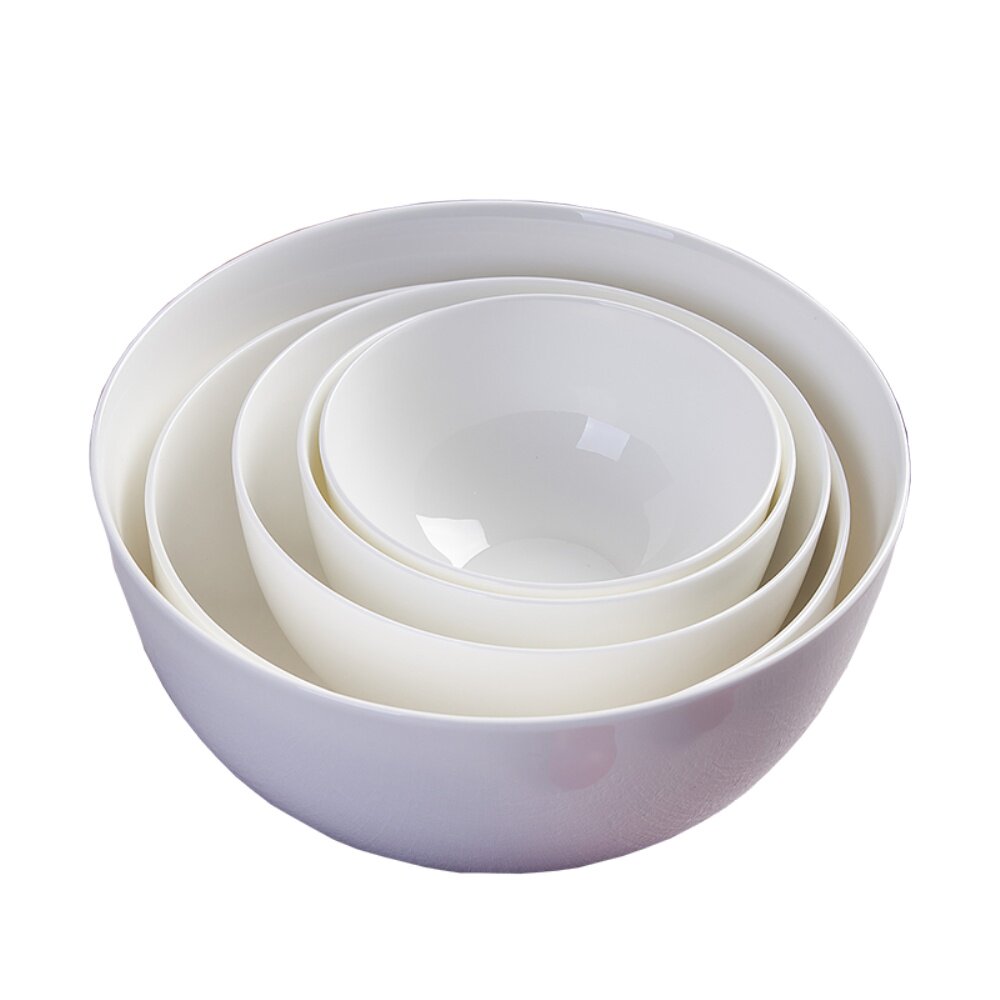 景德镇骨瓷餐具碗纯白色饭碗面碗菜碗汤碗泡面碗多尺寸奥碗