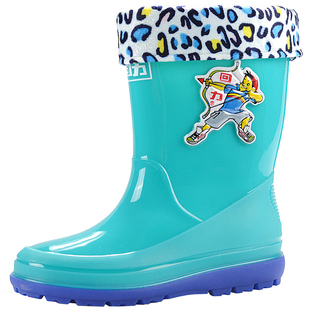 回力儿童雨鞋男童春秋防滑保暖水鞋女童加绒雨靴学生中筒宝宝套鞋 券