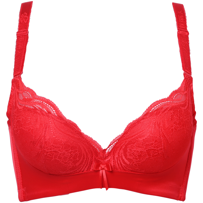 都市丽人红品女士内衣性感蕾丝边深v聚拢舒适透气文胸lb6132j