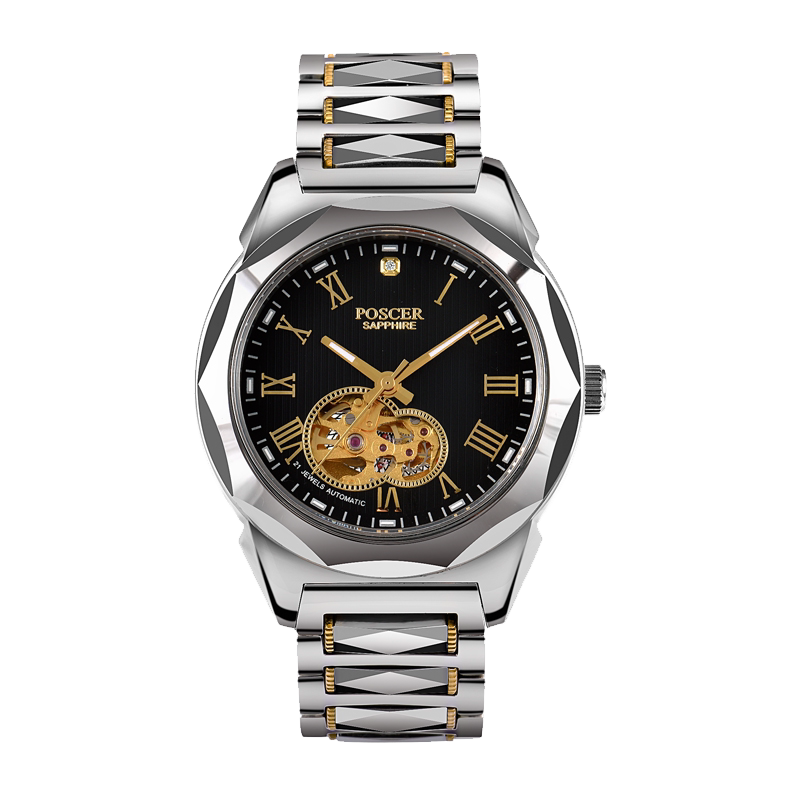 宝时捷手表正品男士机械表全自动钨钢带镂空防水保时捷腕表6026m - 信