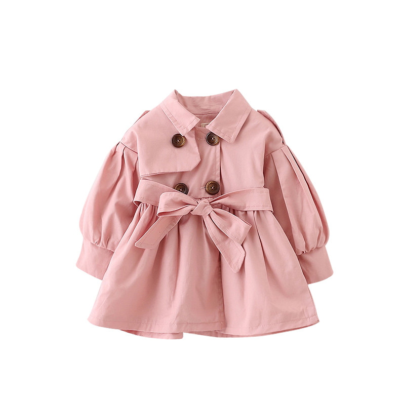 童装女宝宝风衣春秋款新款韩版儿童开衫上衣女童中长洋气外套薄款