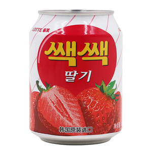 韩国进口果粒果汁lotte*12草莓汁