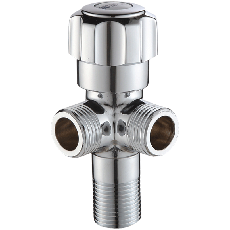 4分三通角阀一进二出全铜加厚多功能用洗衣机三角阀止水阀双出水