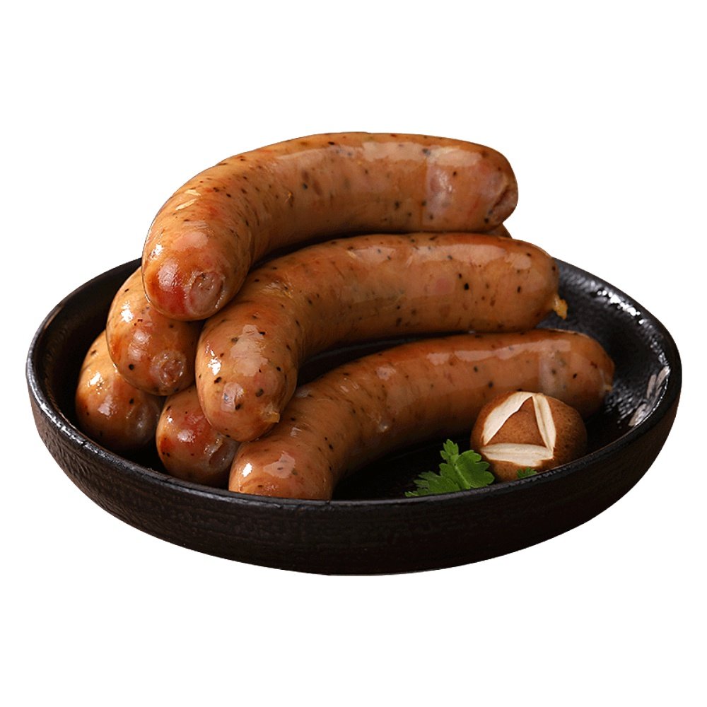 德国香肠扬可黑胡椒香肠火山石烤肠大热狗400g*2包德式烤肠 - 禧园春