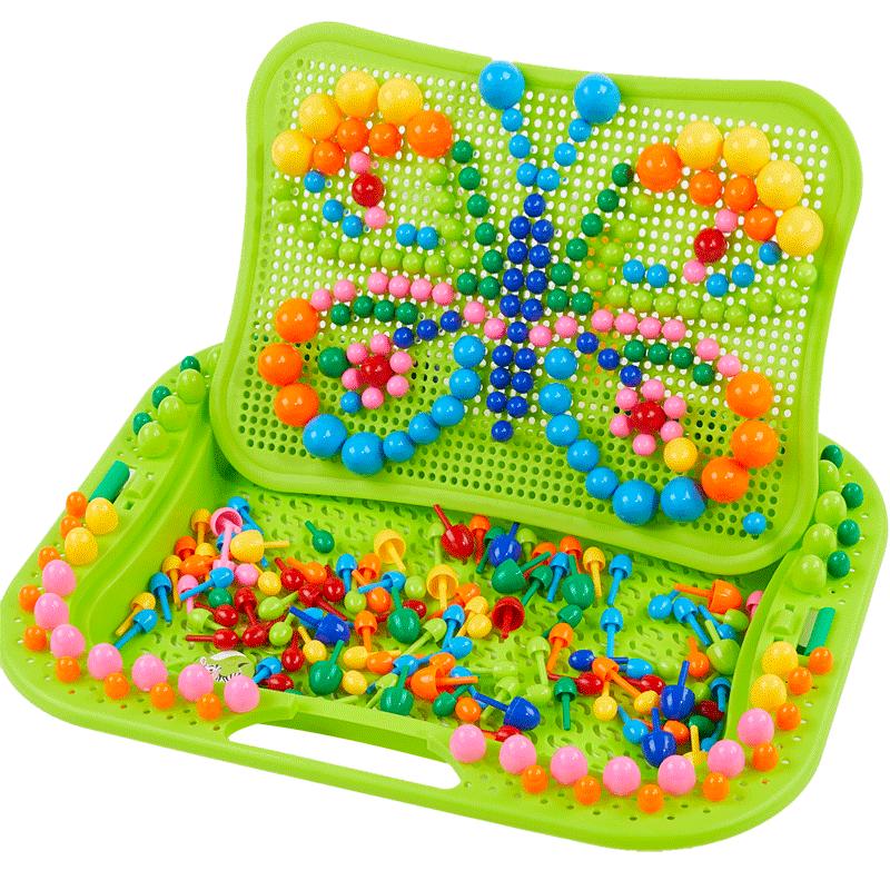 儿童玩具蘑菇钉益智拼图1-3-6周岁4男女孩5早教2幼儿宝宝智力开发