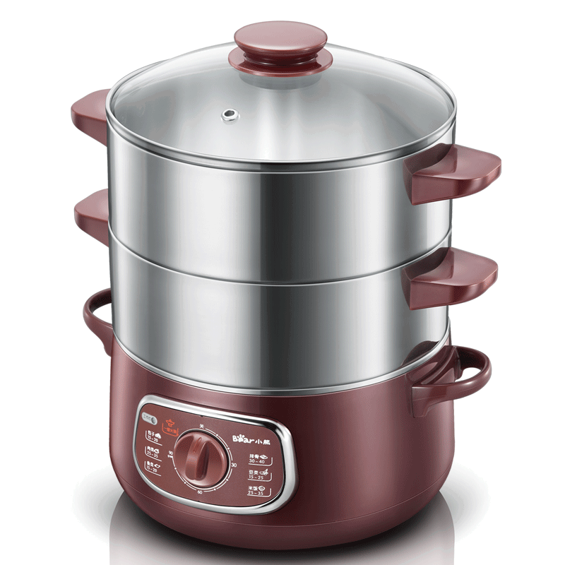 小熊电蒸锅多功能家用蒸菜锅304不锈钢大容量多层三层迷你电蒸笼