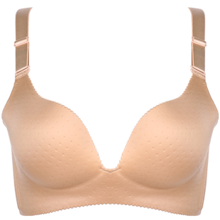 婷美内衣女无钢圈光面薄模杯性感胸罩收副乳聚拢调整型文胸秋季款