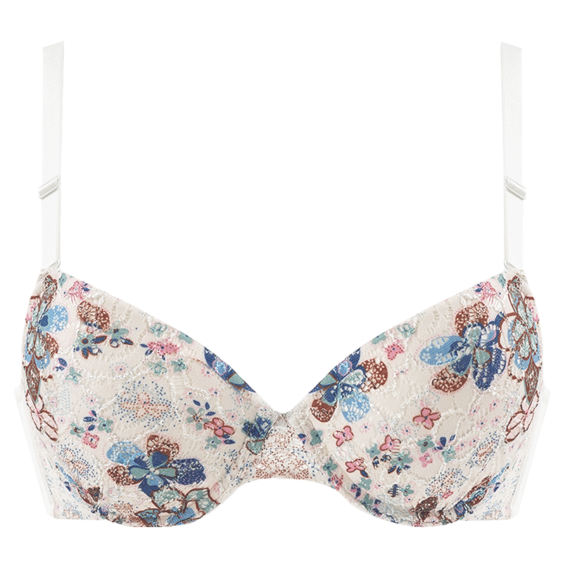 花房 蕾丝花朵白色少女文胸薄款小胸学生内衣刺绣聚拢女士胸罩115