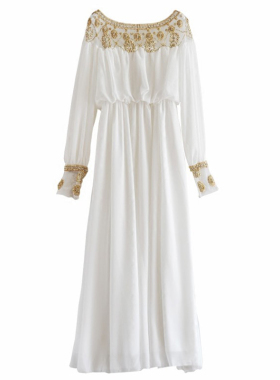 希腊女神伴娘拖地长裙法式礼服裙